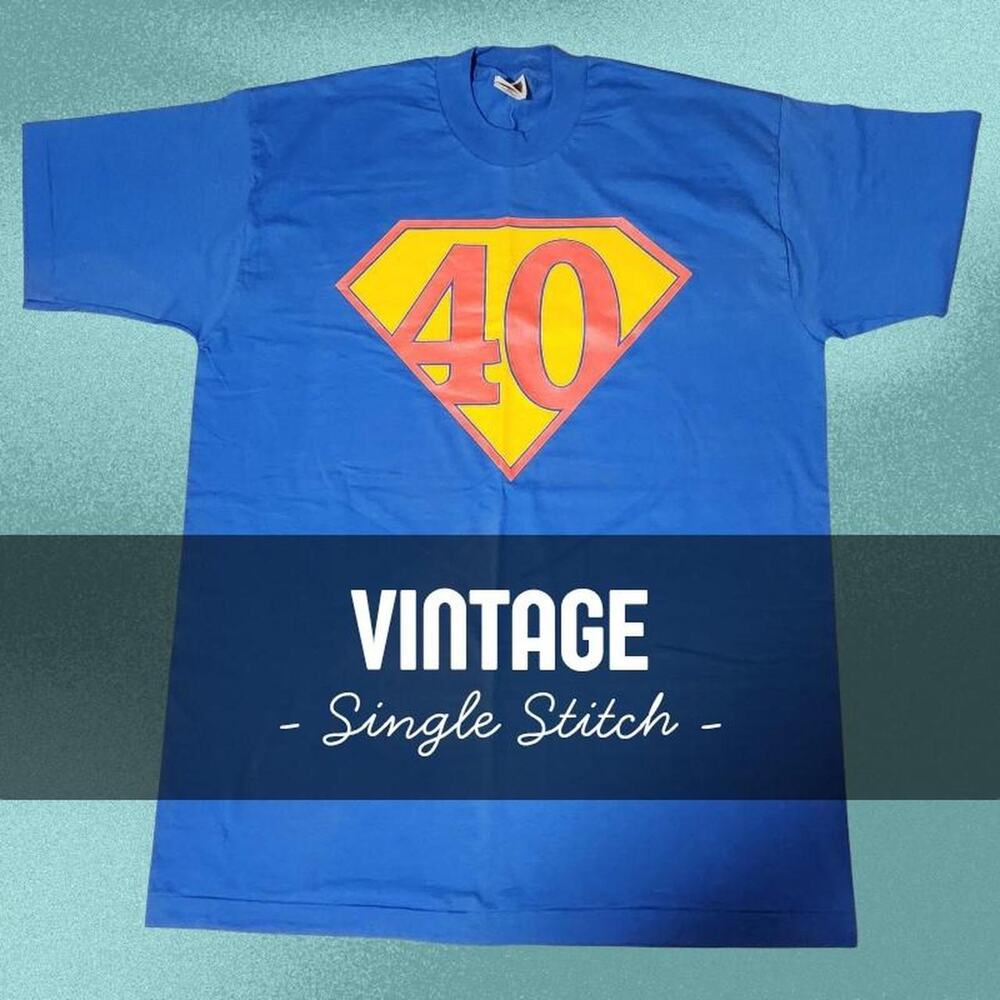 Vintage 1990s Single Stitch Superman 40 Logo T-Shirt - Picture 1 of 8